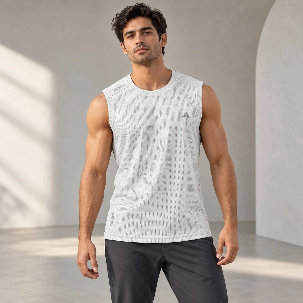 Men’s Mesh Sports Tank Top - White