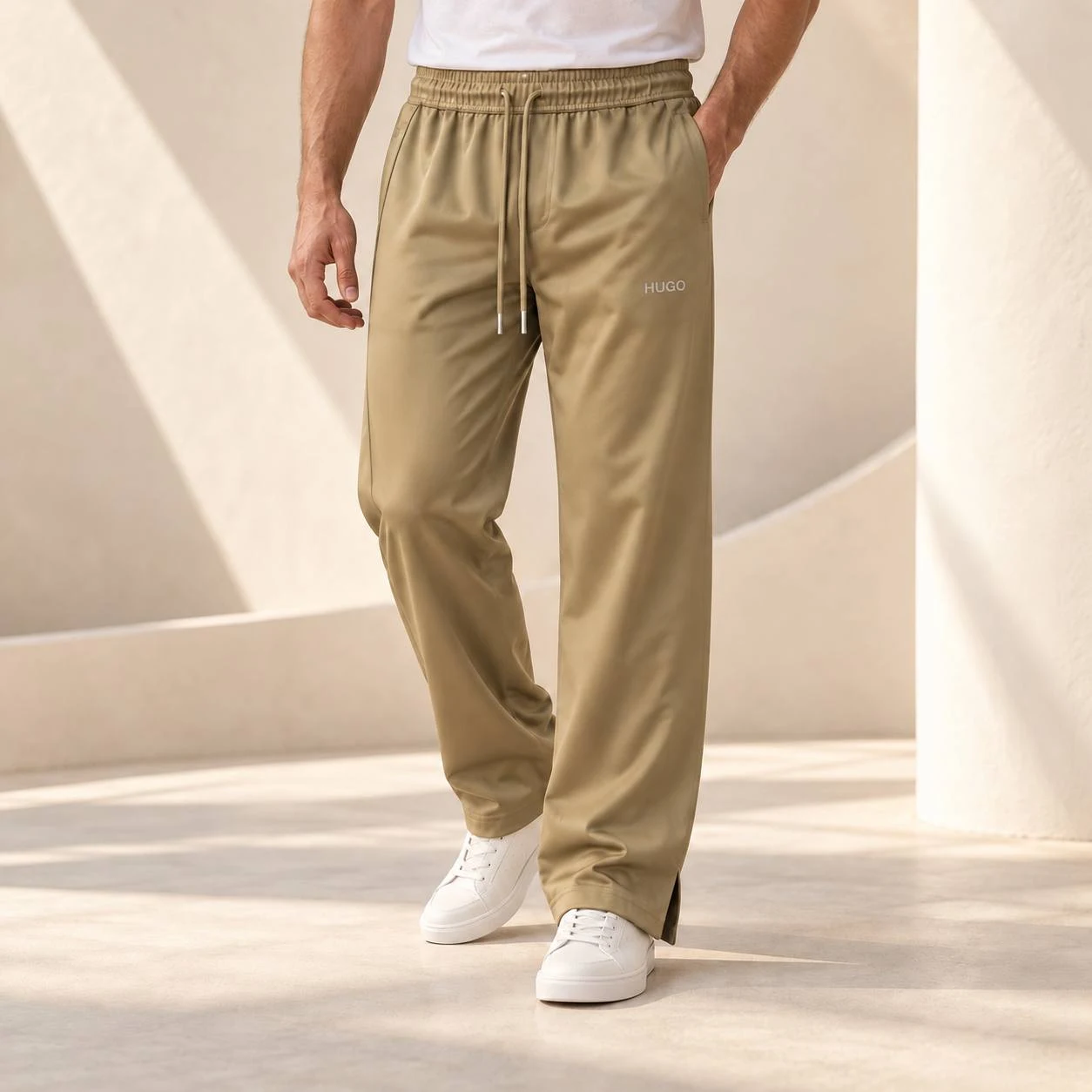 Men's Relaxed Fit Trousers - Light Khaki