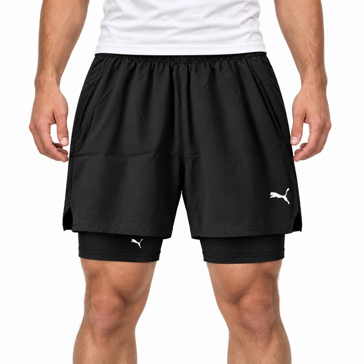 Men’s 2-in-1 Training Shorts – Black